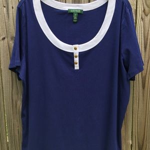 Navy & White Ralph Lauren lightweight sweater